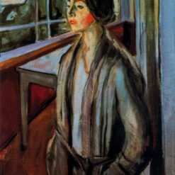 Woman on the Verandah by Edvard Munch – 1924 Expressionist Portrait Oil Painting
