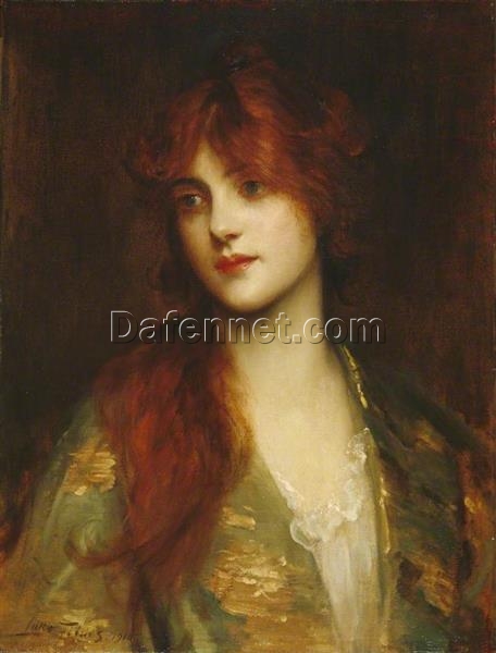 Hand-Painted Luke Fildes ‘Woman, Portrait’ Oil Painting – Classic Academic Portrait Art on Canvas from Dafen Village Studio