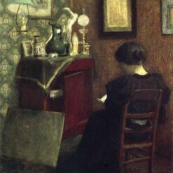 Henri Matisse Inspired Realist Genre Painting – 'Woman Reading' (1894) – Hand-Painted Oil on Canvas