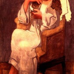Oil Painting Inspired by Picasso’s Neoclassicist Period – 'Woman Reading (Olga)' (1920) Genre Art on Canvas
