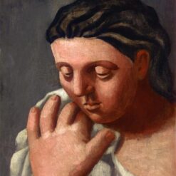 Oil Painting Inspired by Picasso’s Neoclassicist Period – 'Woman's Head and Hand' (1921) Portrait on Canvas