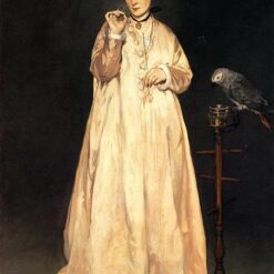 Woman with a Parrot – Inspired by Manet's 1866 Portrait, Oil on Canvas