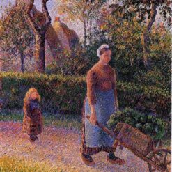 Woman with a Wheelbarrow" (c.1892) – Impressionist Rural Scene by Camille Pissarro