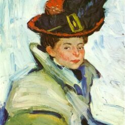 Post-Impressionist Portrait Painting Inspired by Pablo Picasso – 'Woman with Hat' Oil on Canvas