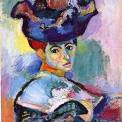 Custom Oil Painting Inspired by Henri Matisse – 'Woman with a Hat' (Femme au Chapeau, 1905) – Fauvist Portrait on Canvas