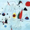 Inspired by Joan Miró’s Women and Birds at Sunrise (1946) – Surrealist Abstract Oil on Canvas (54 x 65 cm)