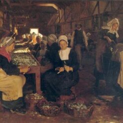 Women of Concarneau by Peder Severin Kroyer – 1879 Realism Genre Painting Reproduction