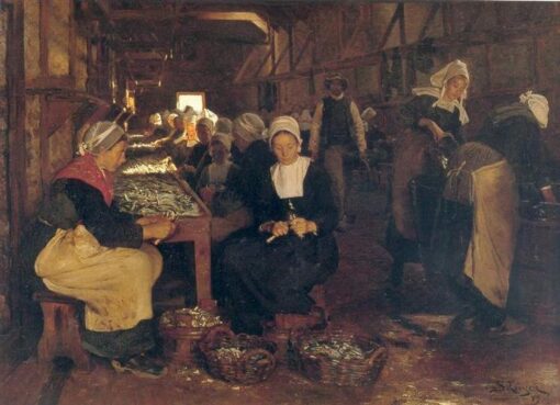 Women of Concarneau by Peder Severin Kroyer – 1879 Realism Genre Painting Reproduction