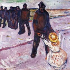 Worker and Child by Edvard Munch – Late Works Expressionist Oil Painting Reproduction
