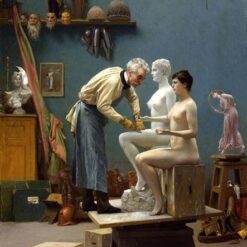 The Artist Sculpting Tanagra by Jean-Léon Gérôme – Iconic Academicism Genre Painting