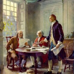 Historical Oil Reproduction of Writing the Declaration of Independence, 1776 – Jean Leon Gerome Ferris Romantic Painting