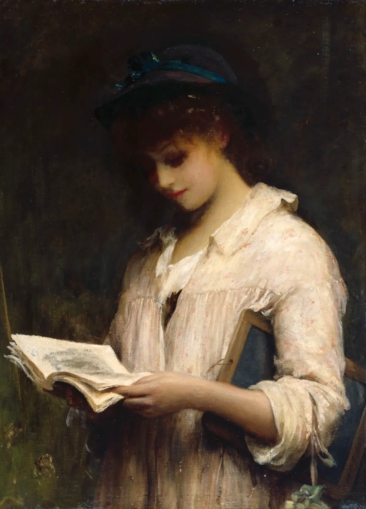 Hand-Painted Sir Luke Fildes ‘A Schoolgirl’ Oil Painting – 19th Century Genre Art on Canvas from Dafen Village Studio