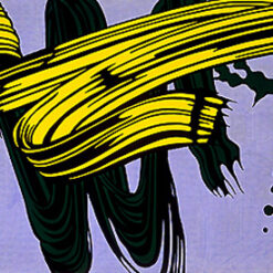 Roy Lichtenstein 'Yellow and Green Brushstrokes' Pop Art Abstract – Customizable Magna & Oil Canvas Art