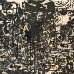 Inspired by Yellow Islands by Jackson Pollock – Abstract Action Painting in Oil on Canvas (143.5 x 185.4 cm)