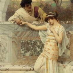 Yes or No by John William Godward | 1893 Neoclassical Oil Painting