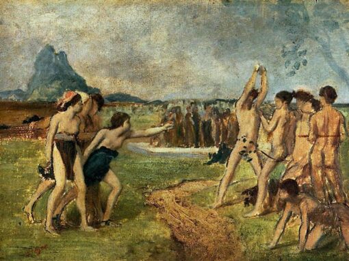 Edgar Degas, ‘ Jeunes Spartiates s'exerçant ’ (1860) – Reproduction d'une peinture historique à l'huile sur toile
