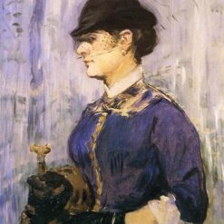Young Woman in a Round Hat – Inspired by Edouard Manet’s 1877 Impressionist Portrait