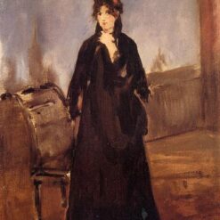 Young Woman with a Pink Shoe (Portrait of Berthe Morisot) – Inspired by Edouard Manet (1868) Impressionist Portrait Oil Painting on Canvas