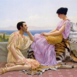 Youth and Time by John William Godward | 1901 Neoclassical Oil Painting