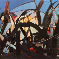Hand-Painted Original Oil Painting – Firewood Series by Wang Yubo from Dafen Village