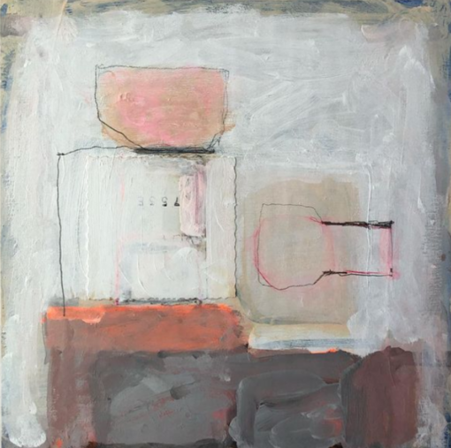 Geometric Pink Abstract Oil Painting Reproduction – Hand-Painted in Dafen Village – Contemporary Abstract Wall Art for Home Decor