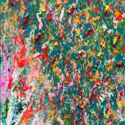 Large Abstract Multicolor Canvas Art – Textured Painting for Bedroom Wall Decor