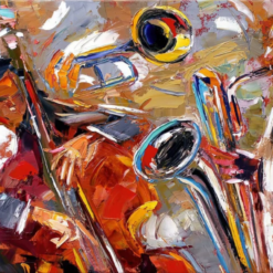 Abstract Jazz Art – Contemporary Canvas Painting, Music-Inspired Wall Art for Modern Home Decor