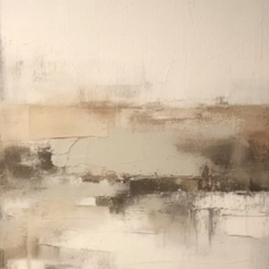 Large Beige Abstract Painting – Wabi-Sabi Inspired Wall Art, Scandinavian Minimalist Home Decor