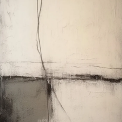 Bohemian Gray Wall Art – Abstract Beige and Gray Canvas Painting for Modern Living Room Decor