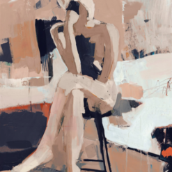 Pause Moment" Canvas Art – Calming Abstract Painting for Relaxing Home or Office Walls