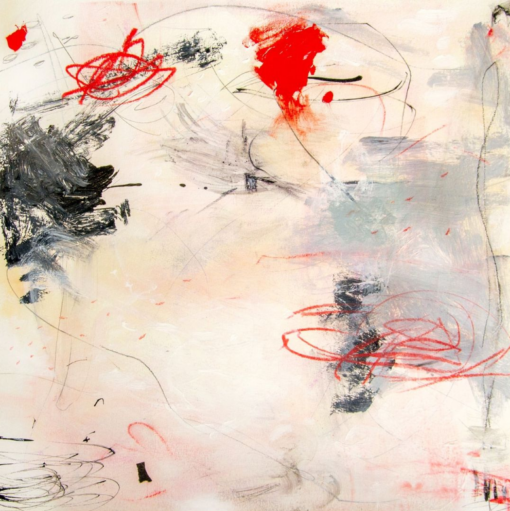 Cuadro abstracto ”A Gentle Breeze»: una pintura sobre lienzo de líneas suaves y fluidas para la decoración contemporánea del hogar
