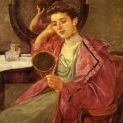 Antoinette at Her Dresser’ by Mary Cassatt – 1909 Oil on Canvas Reproduction