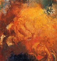 Apollo's Chariot’ by Odilon Redon – Symbolist Mythological Painting in Oil on Panel