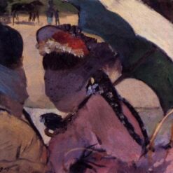 Hand-Painted Reproduction of Degas’ ‘At the Races’ – c.1876-1877 Impressionist Oil Genre Painting