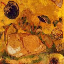 Odilon Redon ‘Bazon: The Artist's Cat’ – Symbolist Oil Painting of a Cat on Canvas