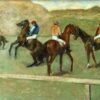 Before the Start by Edgar Degas – 1878 Impressionist Oil Genre Painting Reproduction