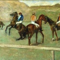Before the Start by Edgar Degas – 1878 Impressionist Oil Genre Painting Reproduction