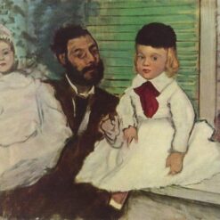 1870 Degas ‘Comte Le Pic and His Sons’ – Hand-Painted Impressionist Oil Portrait Reproduction