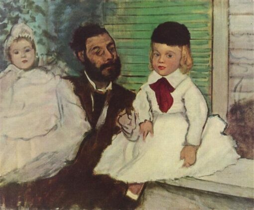 1870 Degas ‘Comte Le Pic and His Sons’ – Hand-Painted Impressionist Oil Portrait Reproduction