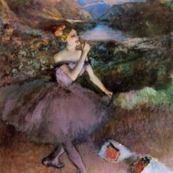 Hand-Painted Reproduction of Degas’ ‘Dancer with Bouquets’ – c.1890-1895 Impressionist Oil Genre Painting