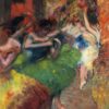 Dancers in the Wings by Edgar Degas – c.1885 Impressionist Oil Genre Painting Reproduction