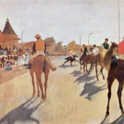 Hand-Painted Reproduction of Degas’ ‘The Parade (Racehorses in Front of the Stands)’ – 1866-1868 Realist Oil Painting
