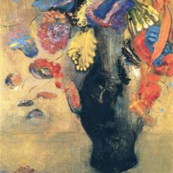 Odilon Redon ‘Flowers’ – 1903 Symbolist Flower Painting on Canvas
