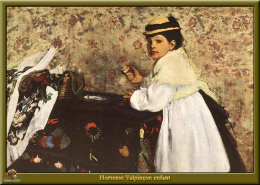 Hand-Painted Reproduction of Degas’ ‘Hortense Valpinson’ – 1871 Impressionist Oil Portrait