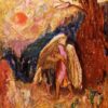 Jacob Wrestling with the Angel’ – Religious Symbolist Painting by Odilon Redon