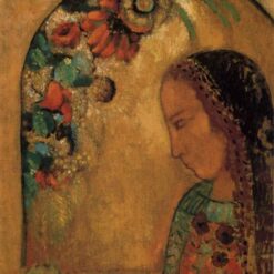 Lady of the Flowers’ by Odilon Redon – 1895 Oil on Canvas Portrait