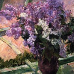 Hand-Painted Reproduction of Mary Cassatt’s ‘Lilacs in a Window’ – 1880 Oil Still Life Painting
