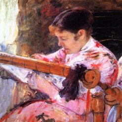 Lydia at the Tapestry Loom’ – 1880-1881 Mary Cassatt Oil Portrait of a Woman Weaving