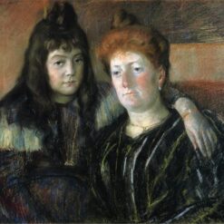 Hand-Painted Reproduction of Mary Cassatt’s ‘Madame Meerson and Her Daughter’ – c.1899 Pastel Portrait