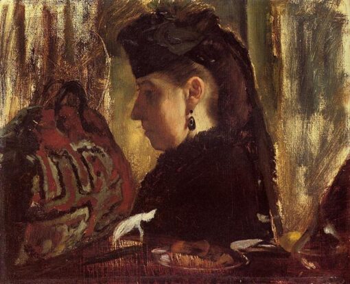 Hand-Painted Reproduction of Degas’ ‘Mademoiselle Marie Dihau’ – 1868 Impressionist Oil Portrait
